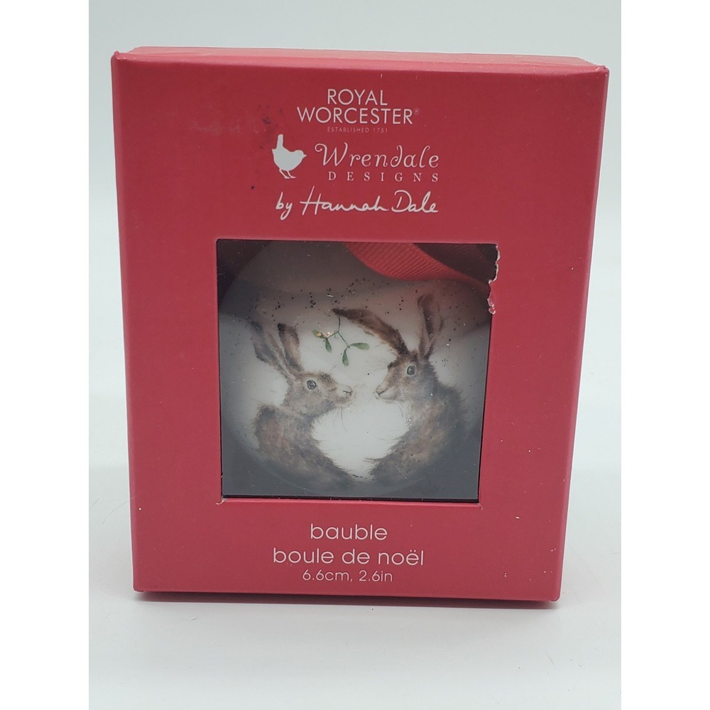 Royal Worcester Bunny Christmas Ornament Ball RB9